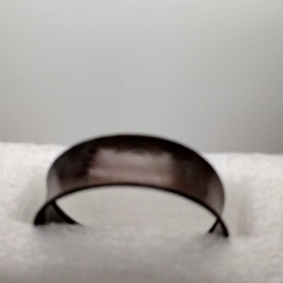 Textured Copper Etched Wave Design Wide Cuff Bracelet - Picture 4 of 11